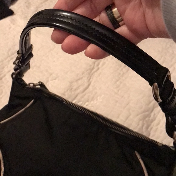 PRADA Purse in Black fabric - corners & handle leather . Leather binding - Picture 9 of 12